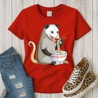 Funny Opossum Eating Ramen Women's T-Shirt thumb 3