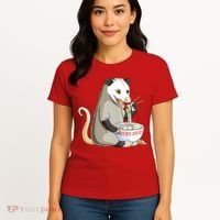 Funny Opossum Eating Ramen Women's T-Shirt thumb 4