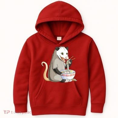 Funny Opossum Eating Ramen Kids Hoodie