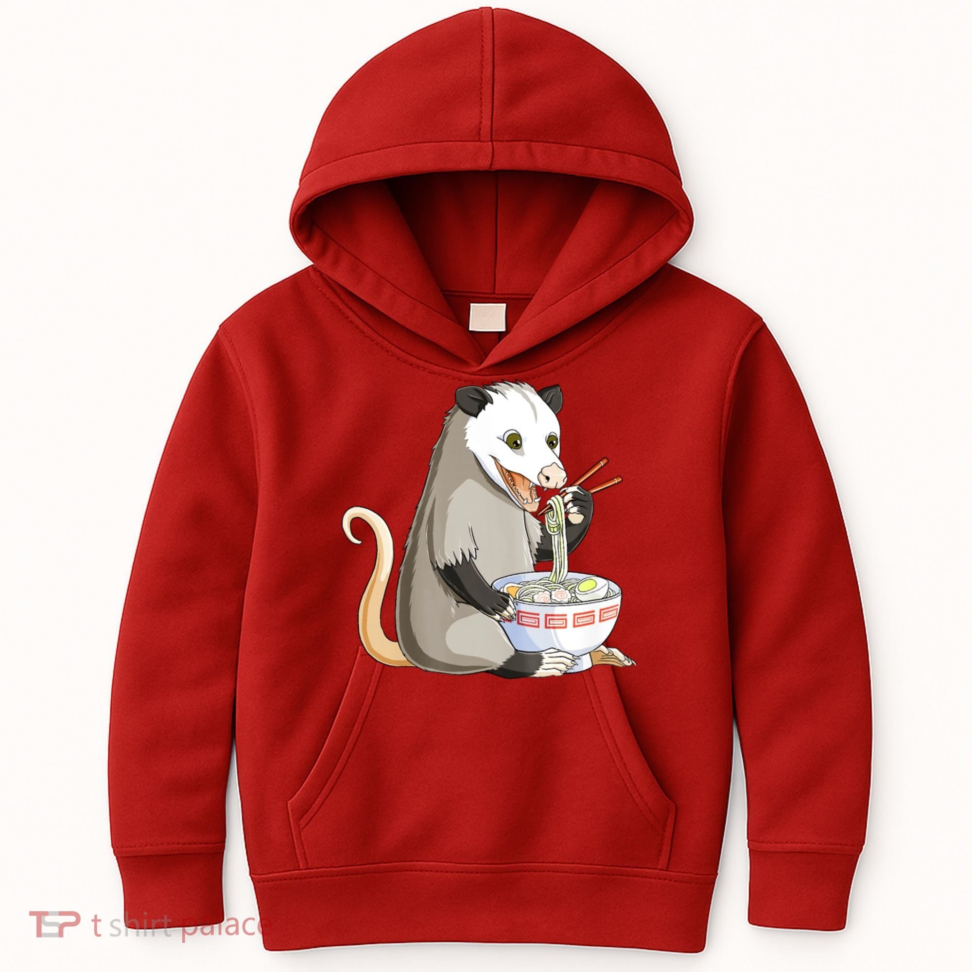 Funny Opossum Eating Ramen Kids Hoodie