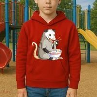Funny Opossum Eating Ramen Kids Hoodie thumb 2
