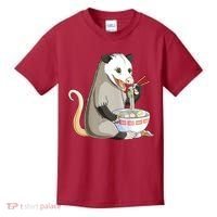 Funny Opossum Eating Ramen Kids T-Shirt thumb 0