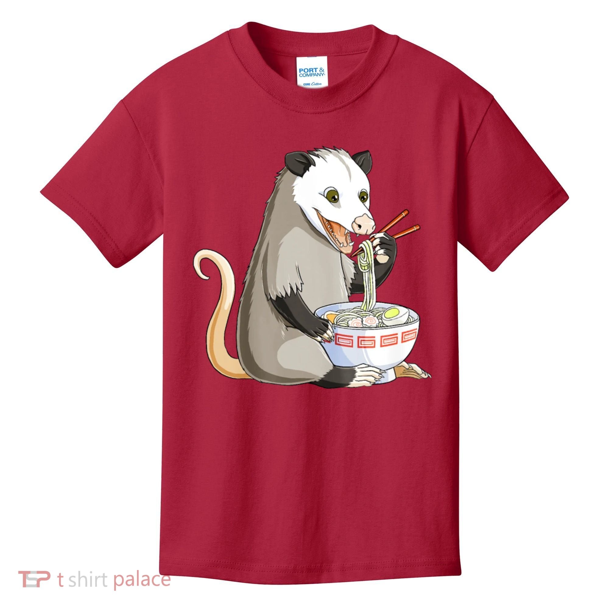Funny Opossum Eating Ramen Kids T-Shirt