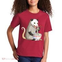 Funny Opossum Eating Ramen Kids T-Shirt thumb 2