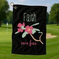 Faith Over Fear Christian Golf Towel thumb 1