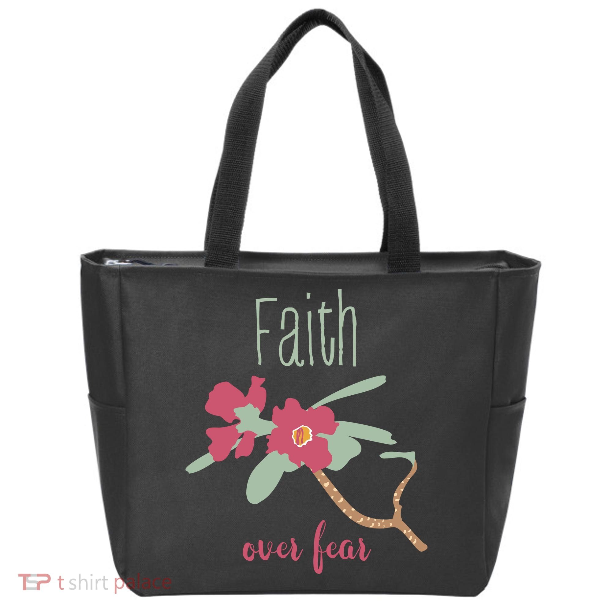 Faith Over Fear Christian Tote Bag