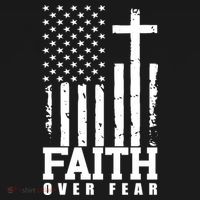 Faith Over Fear American Flag Cross Women's Hoodie thumb 2