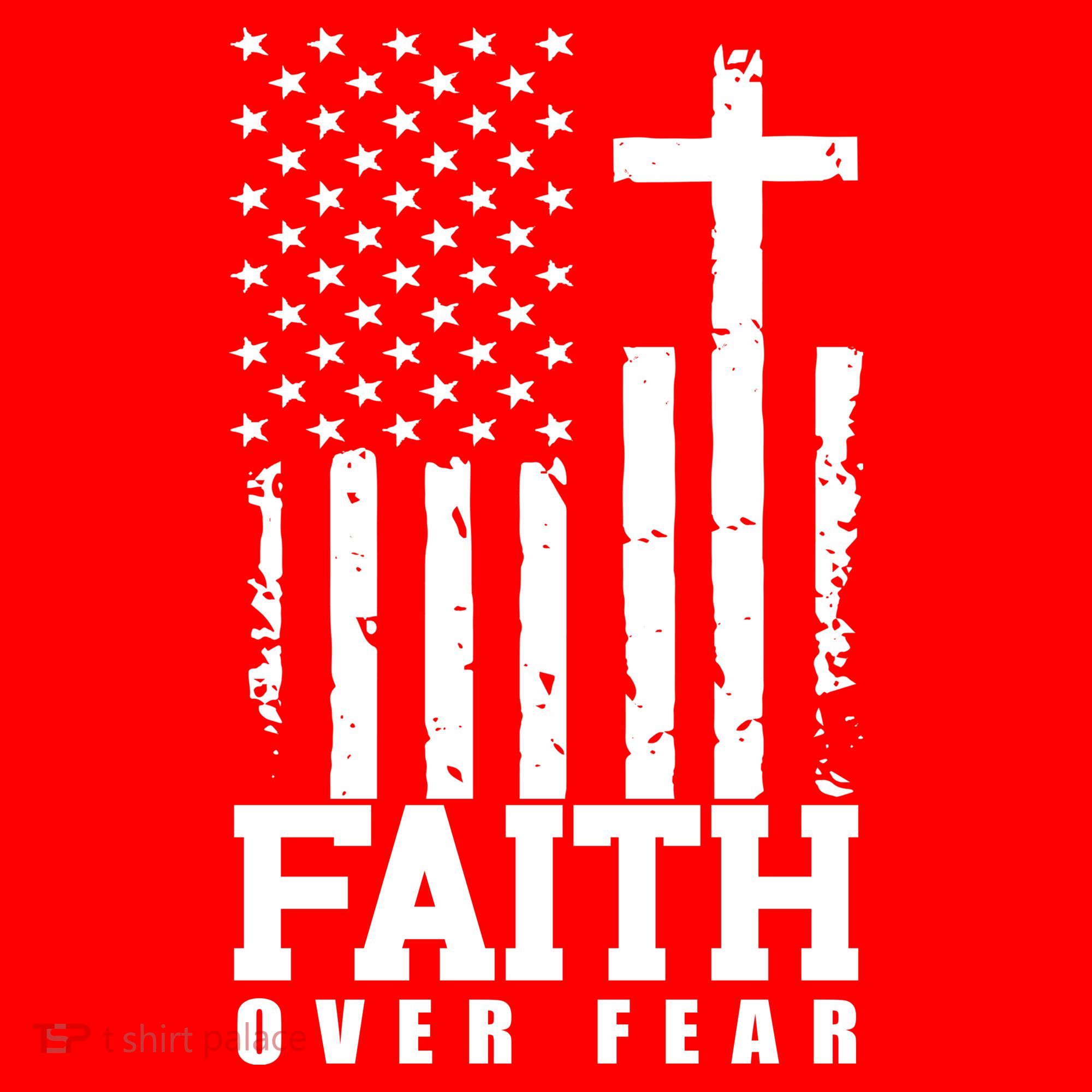 Faith Over Fear American Flag Cross Women's Tank Top