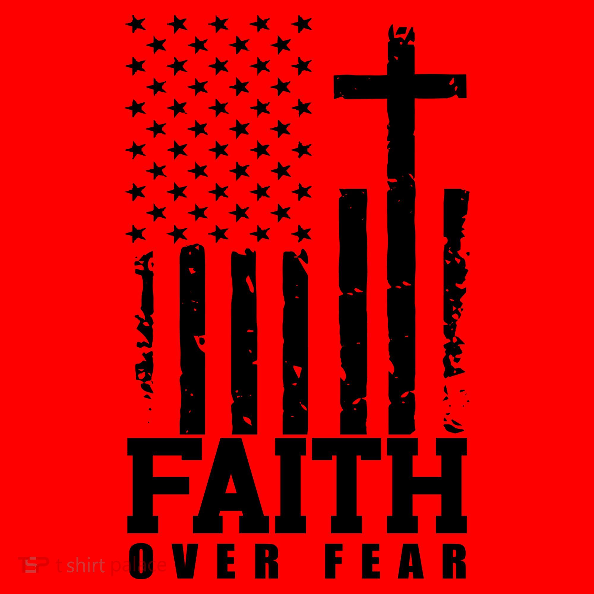 Faith Over Fear American Flag Cross Santa Hat