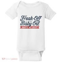 Freak Off Free Baby Oil Funny Halloween Baby Bodysuit thumb 0