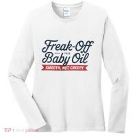 Freak Off Free Baby Oil Funny Halloween Women's Long Sleeve Shirt thumb 0