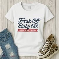 Freak Off Free Baby Oil Funny Halloween Women's T-Shirt thumb 3