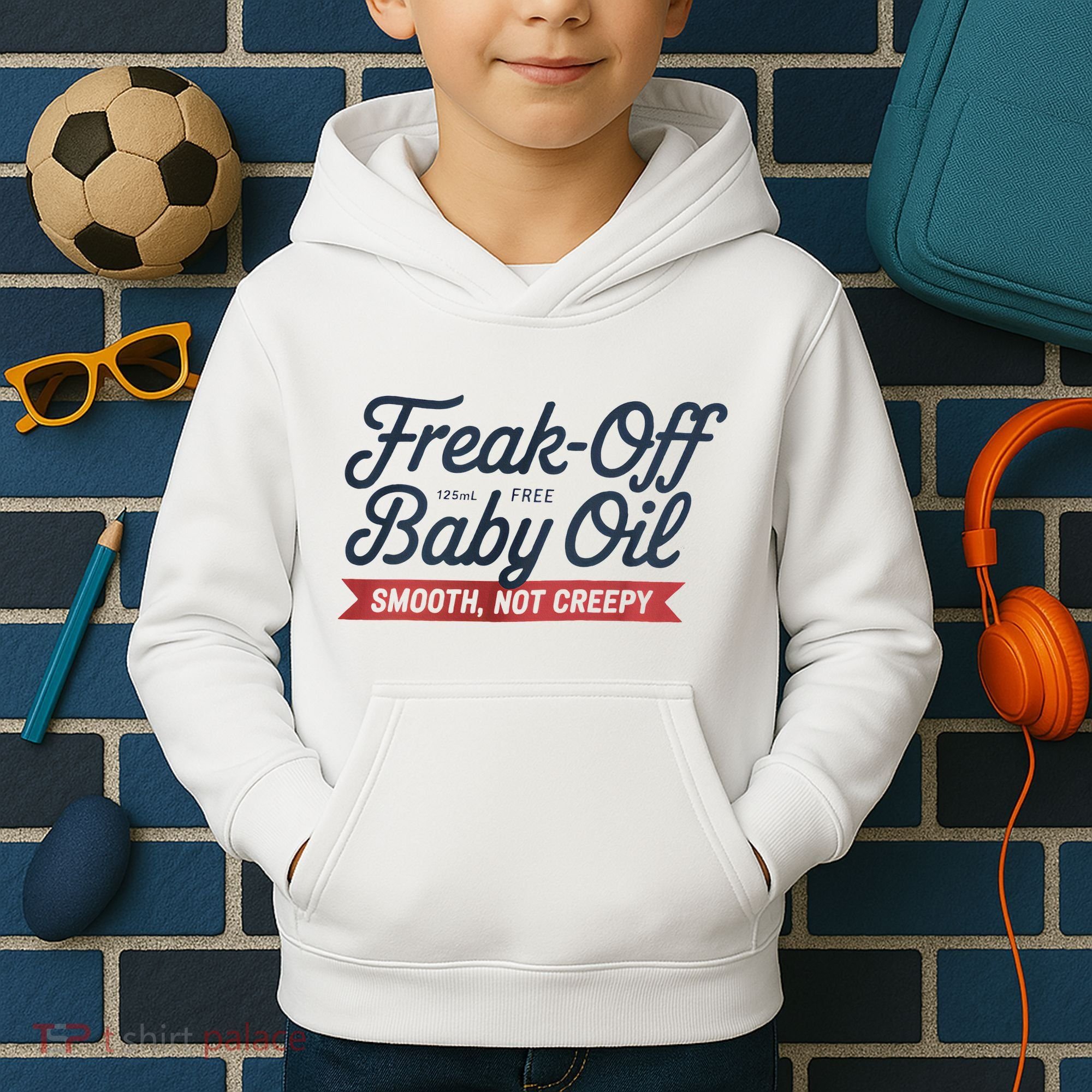 Freak Off Free Baby Oil Funny Halloween Kids Hoodie