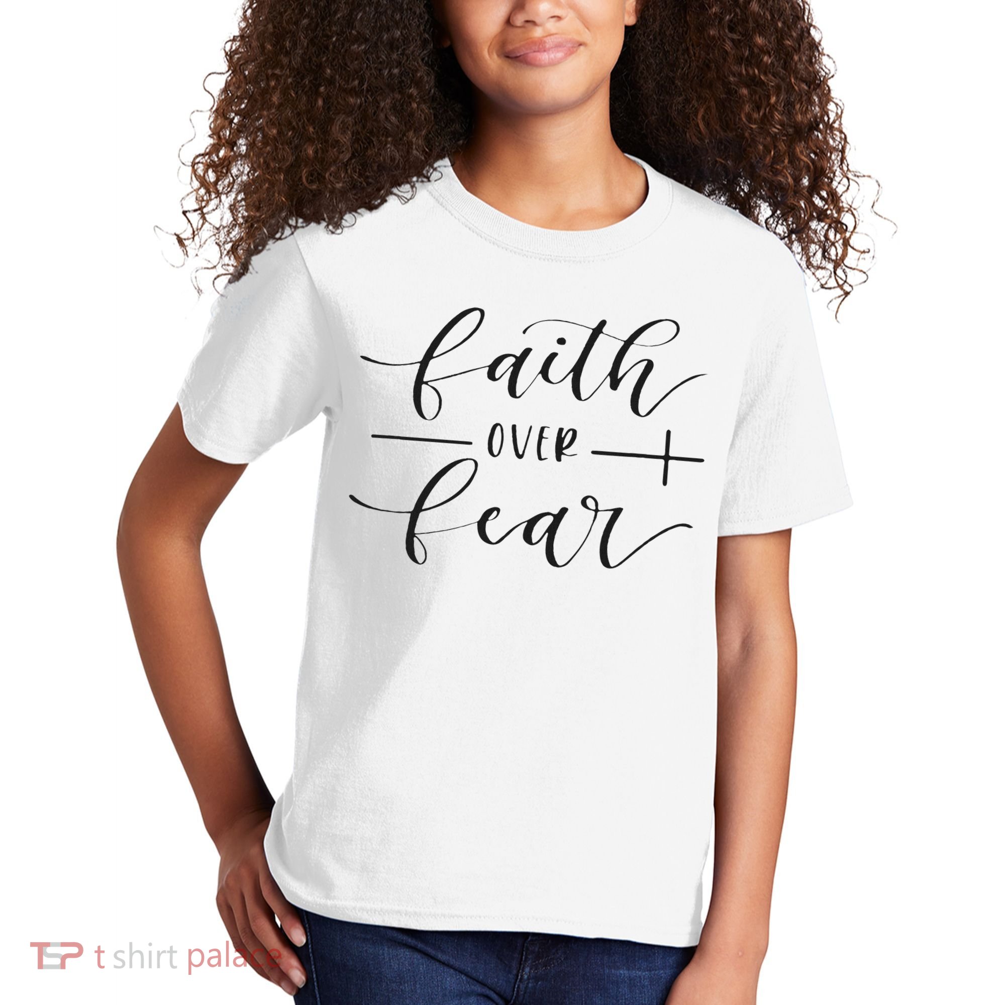 Faith Over Fear Y'all Need Jesus Christ Christian Women Kids T-Shirt