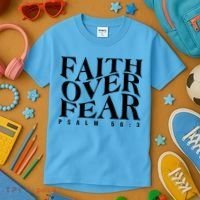 Faith Over Fear Psalm 56 3 Kids T-Shirt thumb 3