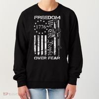 Freedom Over Fear Pro Gun USA Flag 2nd Amendment Women's Sweatshirt thumb 0