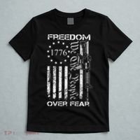 Freedom Over Fear Pro Gun USA Flag 2nd Amendment T-Shirt thumb 5