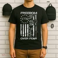 Freedom Over Fear Pro Gun USA Flag 2nd Amendment T-Shirt thumb 6