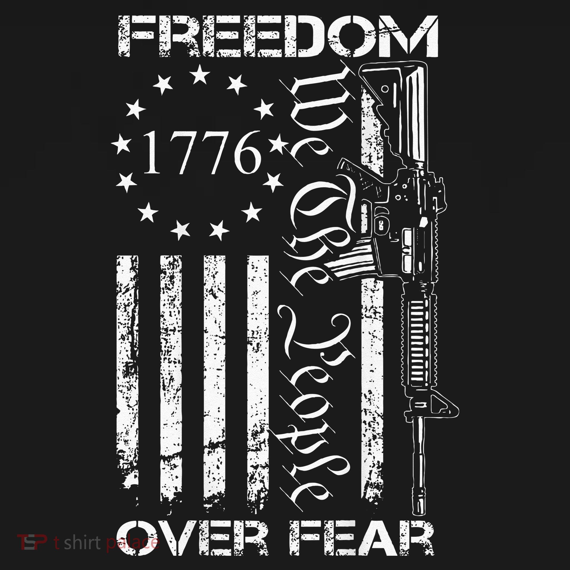 Freedom Over Fear Pro Gun USA Flag 2nd Amendment T-Shirt