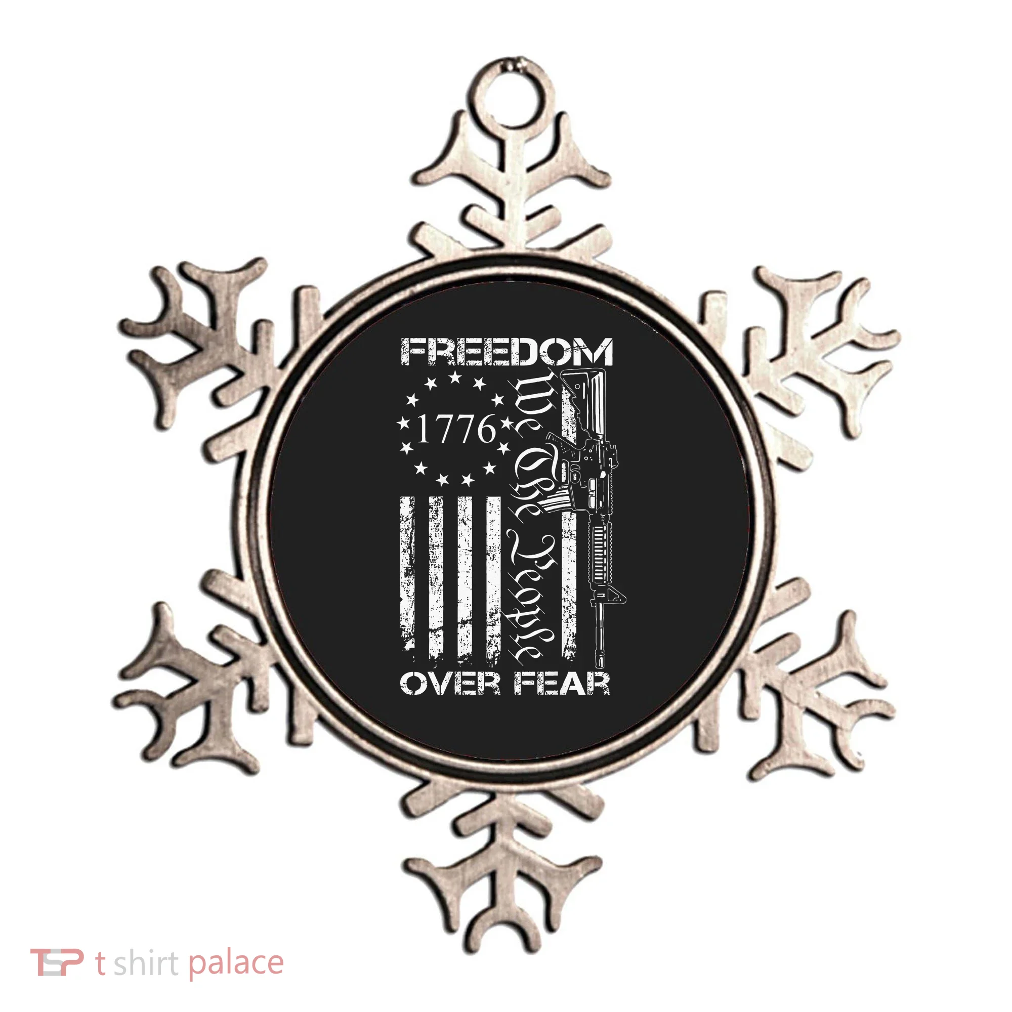 Freedom Over Fear Pro Gun USA Flag 2nd Amendment Ornament