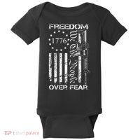 Freedom Over Fear Pro Gun USA Flag 2nd Amendment Baby Bodysuit thumb 0