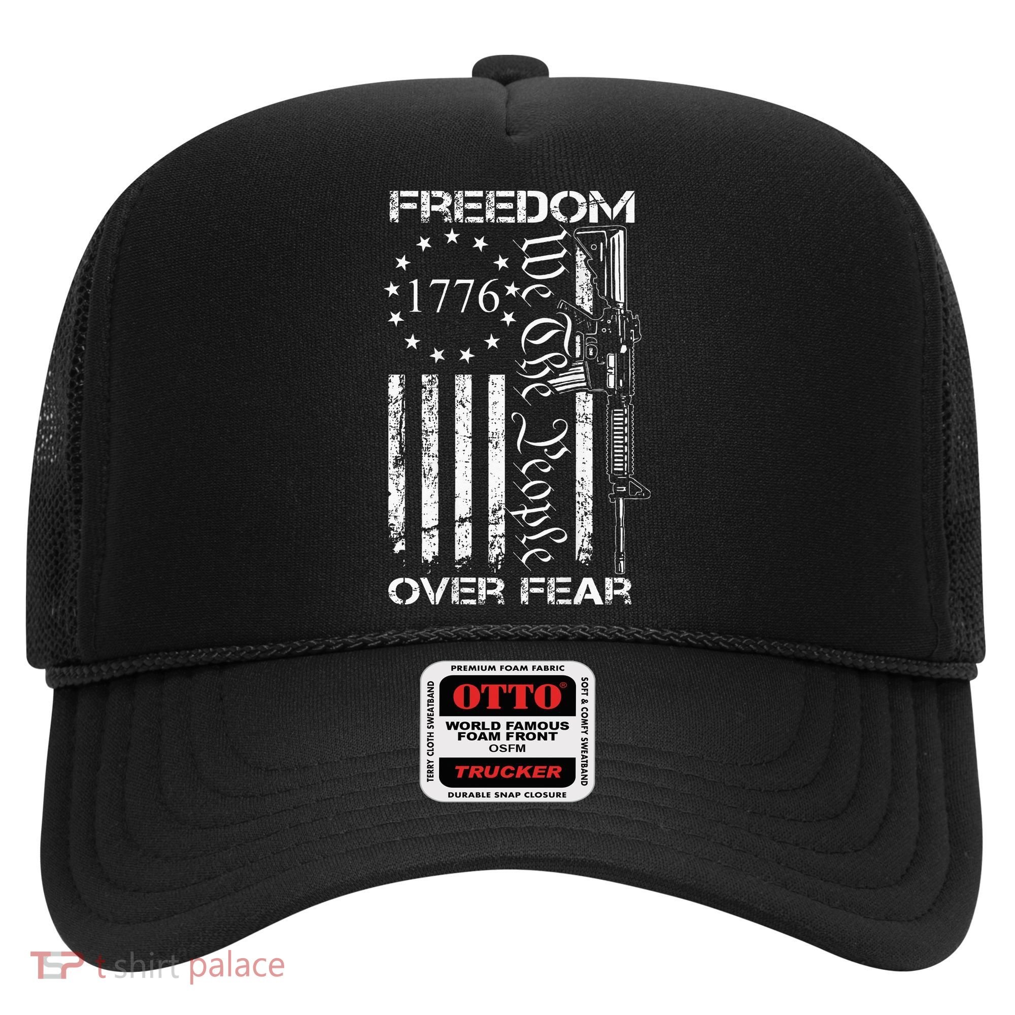 Freedom Over Fear Pro Gun USA Flag 2nd Amendment Hat
