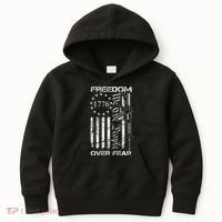 Freedom Over Fear Pro Gun USA Flag 2nd Amendment Kids Hoodie thumb 0