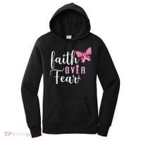 Faith Over Fear Fighter Breast Cancer Awareness Pink Ribbon Women's Hoodie thumb 0