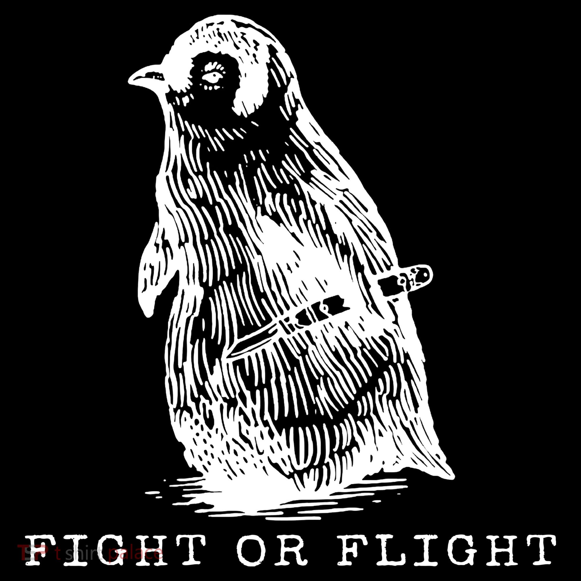 Fight Or Flight Funny Penguin Meme Coaster