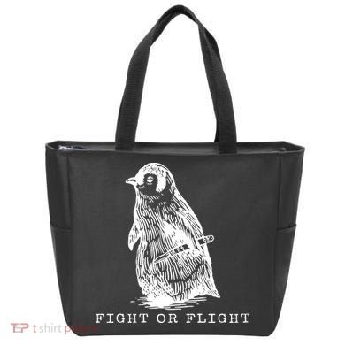 Fight Or Flight Funny Penguin Meme Tote Bag