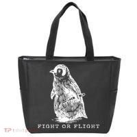 Fight Or Flight Funny Penguin Meme Tote Bag thumb 0