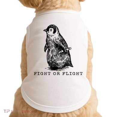 Fight Or Flight Funny Penguin Meme Doggie Tank