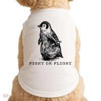 Fight Or Flight Funny Penguin Meme Doggie Tank thumb 0