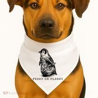 Fight Or Flight Funny Penguin Meme USA-Made Doggie Bandana thumb 1