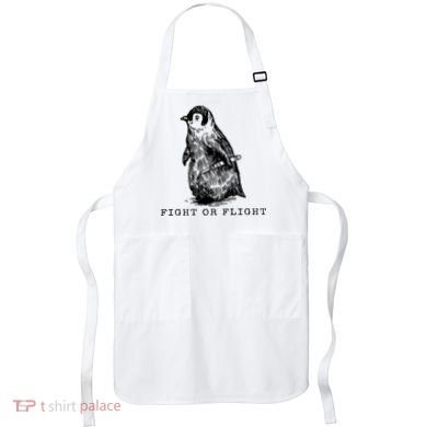 Fight Or Flight Funny Penguin Meme Apron