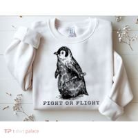 Fight Or Flight Funny Penguin Meme Sweatshirt thumb 2
