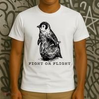 Fight Or Flight Funny Penguin Meme T-Shirt thumb 3