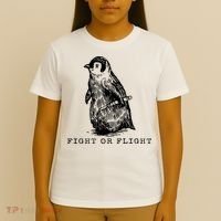 Fight Or Flight Funny Penguin Meme T-Shirt thumb 4