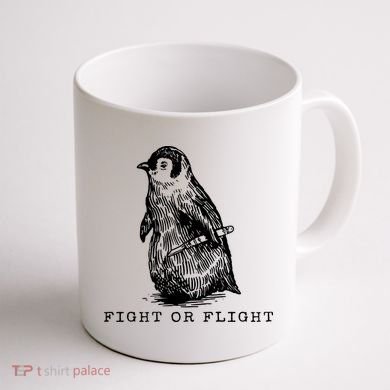 Fight Or Flight Funny Penguin Meme Coffee Mug back
