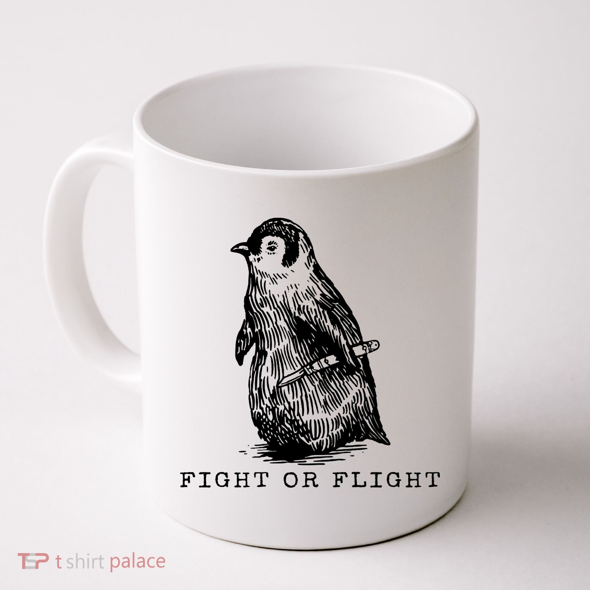 Fight Or Flight Funny Penguin Meme Coffee Mug