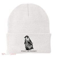 Fight Or Flight Funny Penguin Meme Beanie thumb 0