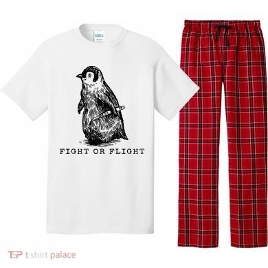 Fight Or Flight Funny Penguin Meme Pajama Set