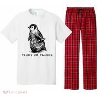 Fight Or Flight Funny Penguin Meme Pajama Set thumb 0