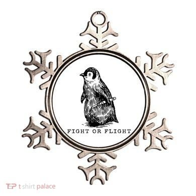 Fight Or Flight Funny Penguin Meme Ornament