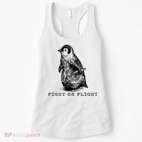 Fight Or Flight Funny Penguin Meme Women's Tank Top thumb 0