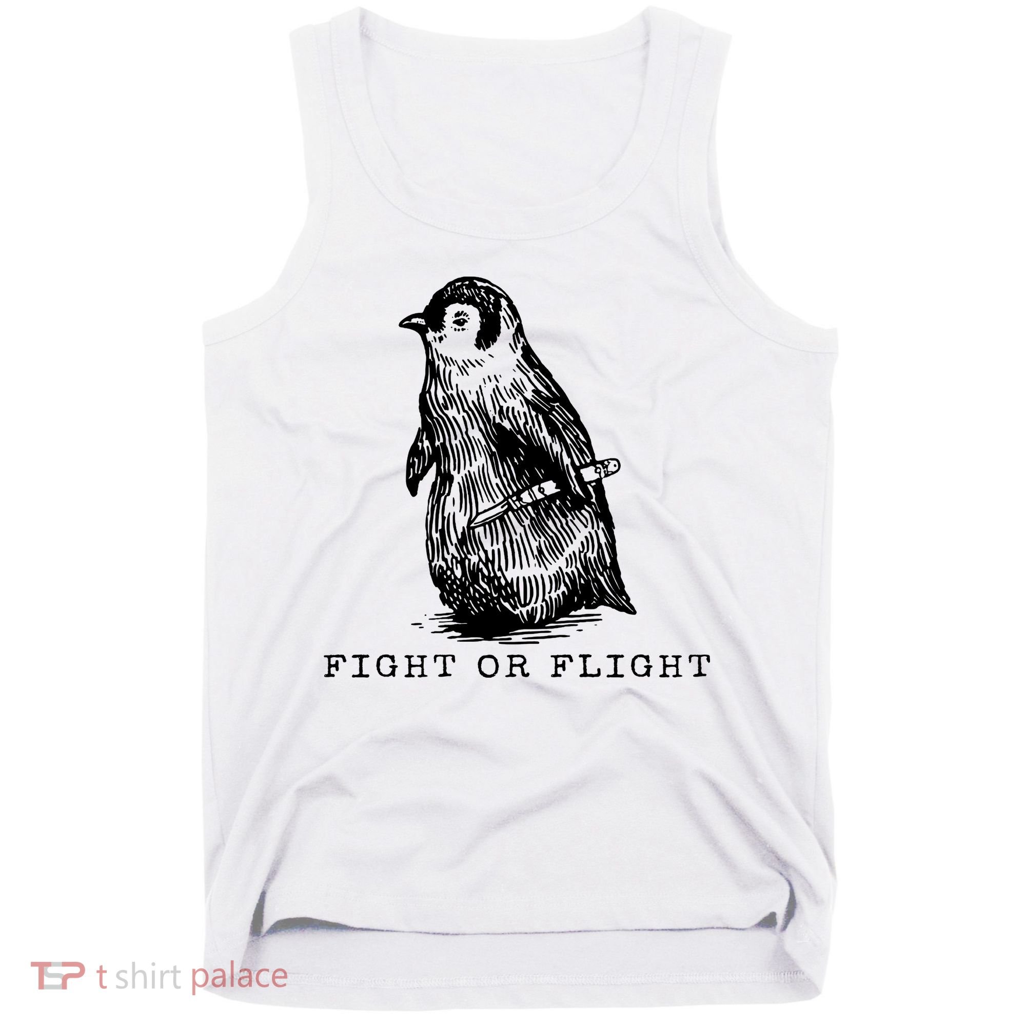 Fight Or Flight Funny Penguin Meme Tank Top