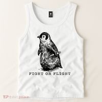 Fight Or Flight Funny Penguin Meme Tank Top thumb 2