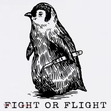 Fight Or Flight Funny Penguin Meme Golf Towel