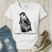 Fight Or Flight Funny Penguin Meme Women's T-Shirt thumb 3