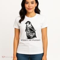 Fight Or Flight Funny Penguin Meme Women's T-Shirt thumb 4